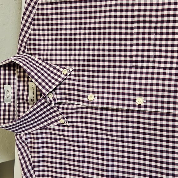 Peter Millar 100% Cotton Mens Long Sleeve Plaid Dress Shirt Size Medium - Picture 11 of 11